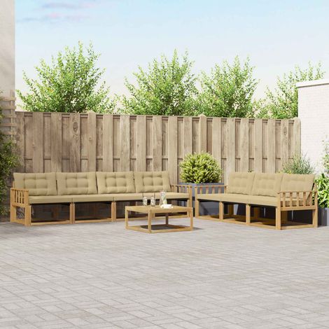 vidaXL Outdoor-Sofagarnitur 8 pcs Weiß und Beige (1/5)