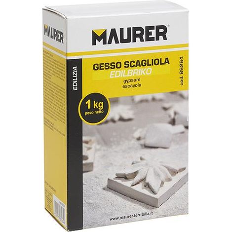 Gesso Scagliola 5 Kg Maurer per Fissaggio Rosoni, Riparazioni superfici in gesso