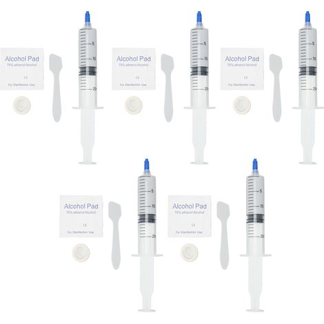 5Pcs Pâte Thermique 3.2W/m.k Sans Métal Sécurité Forte Adhésion Graisse Conductrice pour Chipset GPU CPU Imprimante 20ml, 1.06oz (1/5)