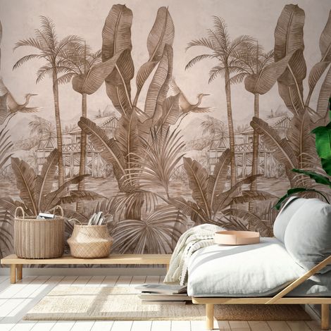 Papier peint mural déco jungle 53cm – Motif tropical – Longueur 8,40m – Installation facile sans bulles d'air – Hxadeco (1/4)