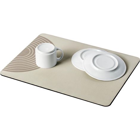 Tapis d'égouttage absorbant l'eau enroulable pour cuisine et éviers en caoutchouc plastique terre diatomée 40x0,4x30 cm Beige Noir (1/5)