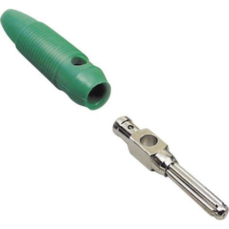TRU COMPONENTS Fiche banane mâle, droit Ø de la broche: 4 mm vert 1 pc(s)