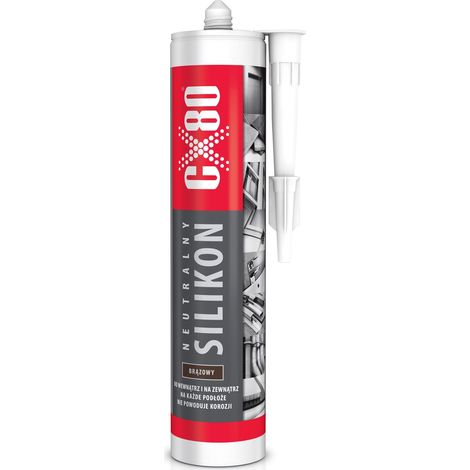 Mastic silicone neutre CX80 pour joints de cuisine et de salle de bain, marron, 300 ml