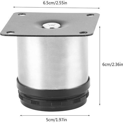 Pied de meuble réglable acier inoxydable rond pour placard cuisine maison étagère table 50x60mm (1/5)