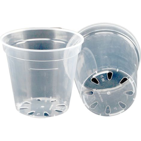 1 pot de fleurs transparent en plastique rigide, effet pierre, pour orchidées et plantes grasses, usage intérieur et balcon (1/5)