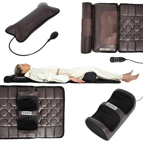 Tapis de massage vibrant pour le dos, à utiliser sur un matelas ou une chaise, 175 x 50 cm, marron (1/5)