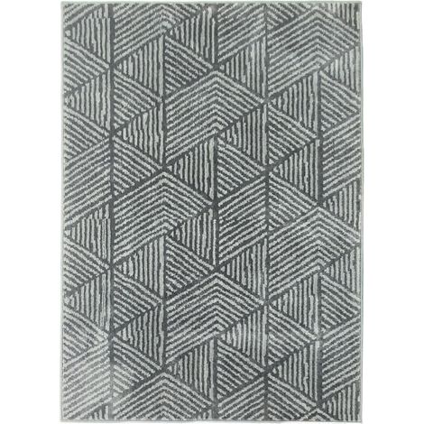 Tapis de salon moderne lavable en fibres synthétiques, 150 x 80 cm, couleur gris foncé (1/5)