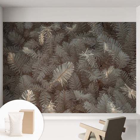 Papier peint intissé à motifs décoratifs pour salon chambre et bureau Décoration murale élégante avec colle Branches givrées 152x104 cm (1/5)