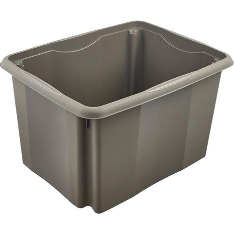 keeeper Box Contenitore con Sistema di Rotazione/Impilaggio, 44,5 x 34,5 x 27 cm, 30 L, Emil Eco Line, Eco-Grigio (1/5)