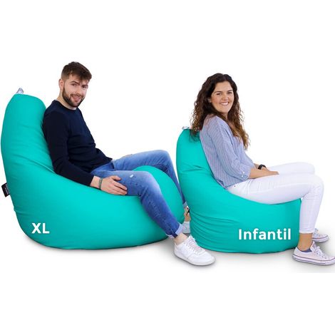 Pouf Poire Relax Similicuir Turquoise XL Turquoise