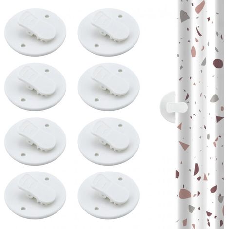 8er-Pack Duschvorhangklammern, 12,7 cm, weiß, spritz- und windgeschützt (1/5)