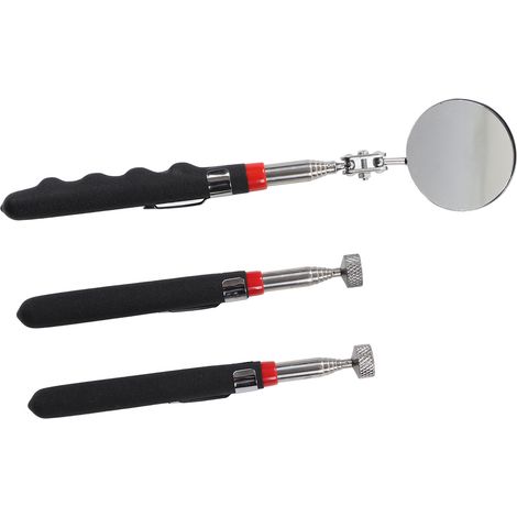 3-teiliges magnetisches Greifwerkzeug mit Teleskopspiegel und Gummigriff, 8 lb (ca. 3,6 kg) starker Magnetgreifer für enge Stellen (1/5)