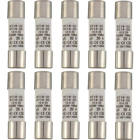 Fusible à tube céramique RT18-32 Fusible cylindrique 10x38mm (1/5)