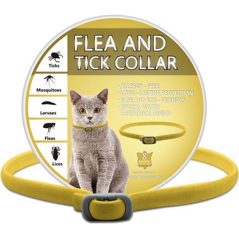Confezione da 2 collari antipulci e zecche realizzati con oli essenziali di origine vegetale – 38 cm – 1 mese di protezione – Per cani e gatti – Disponibili in 10 colori