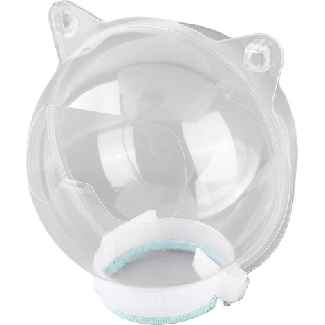 Muselière transparente pour chat, respirante, anti-morsure et léchage, avec capuche ajustable pour le toilettage et le bain. (1/5)
