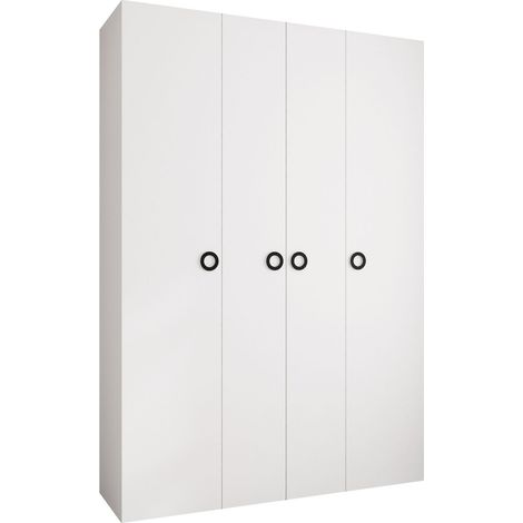 Armario Hartford 554, Blanco, 246x170x42cm, Puertas de armario: Con bisagras, Número de estantes: 0