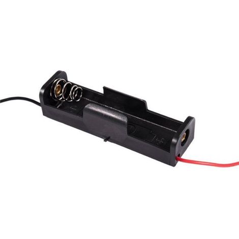 Boîtier De Batterie AA - 5,7 x 1,6 x 1,2 cm - Câble 11 cm - Noir - 100 Pièces (1/5)