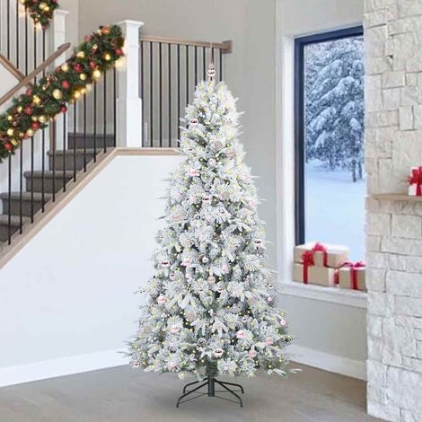 Künstlicher klappbarer Weihnachtsbaum Weiß 240 cm PE und PVC