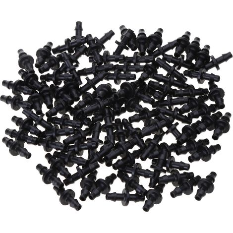 Confezione da 100 raccordi bidirezionali a barb da 1/4" per tubo di irrigazione a goccia da 4/7 mm – acqua calda (1/5)