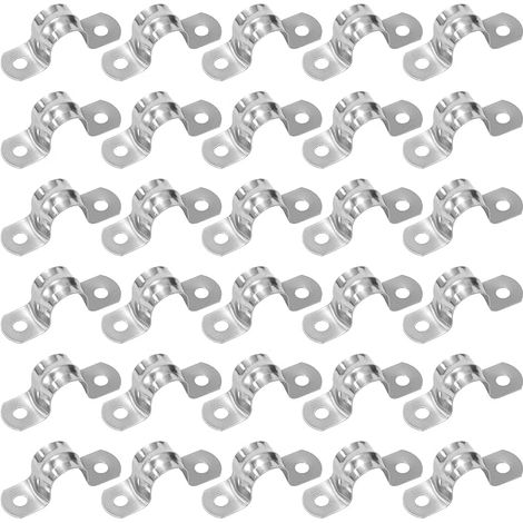 Collier de Serrage en U 16mm Collier de Serrage Inox pour Tuyau Durite Pince Anneau Fixation 30 Pièces (1/5)