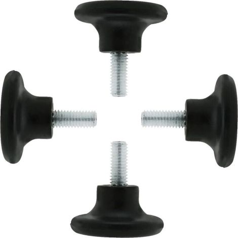 Adjustable leveling feet M8 x 15 x 27 mm, 4 pieces for furniture, tables, desks. Metal floor protectors, adjustable for stability. (1/5)