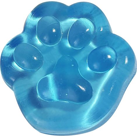 Boule anti-stress en forme de griffe de chat, TPR lavable, bleu transparent, jouet sensoriel relaxant. (1/5)