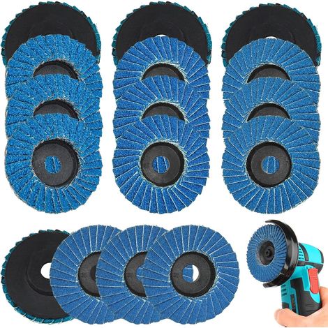 16 Pcs Disque a Lamelle, 50mm x 10mm Disques a Lamelles, Grain 40/60/80/120, Disque à Lamelle 50mm pour Acier Inoxydable, Métal, Bois (1/5)