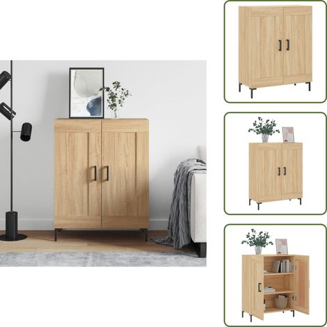 The Living Store Buffet chêne sonoma 69,5x34x90 cm bois d'ingénierie - Buffet chêne sonoma (1/5)