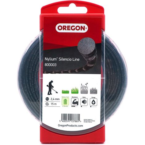 Filo decespugliatore Rotondo Intrecciato Nylium Silencio Nero ø2.4mm/15m Oregon 800003