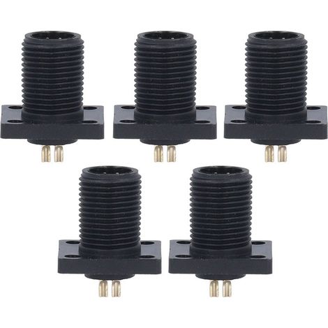 Connecteur d'aviation de Type broche à bride carrée à filetage E7, câble électrique PA66 à souder à 4 cœurs IP67, 5 pièces (1/5)