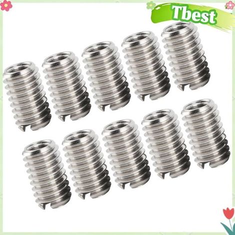 Tbest Insert de réparation de filetage 10 Pièces Inserts de Réparation de Filetage, 303 Acier Inoxydable Femelle bricolage ecrou (1/5)