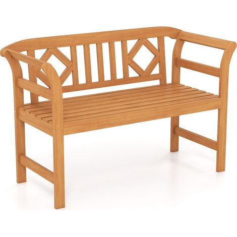 Gartenbank aus Akazienholz, 2-Sitzer, Tragkraft 360 kg