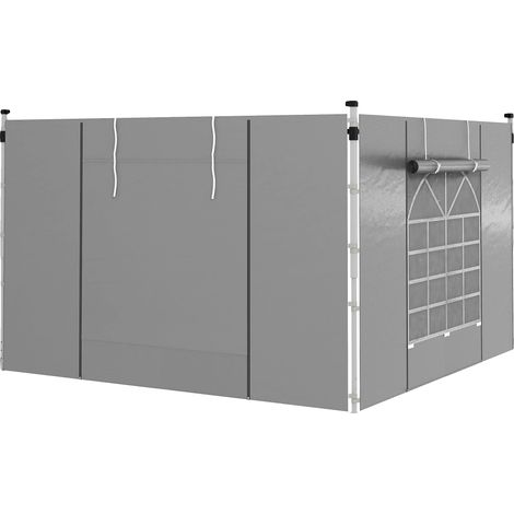 Murs latéraux de gazebo, résistant aux UV, design étanche, Gris Clair (1/2)
