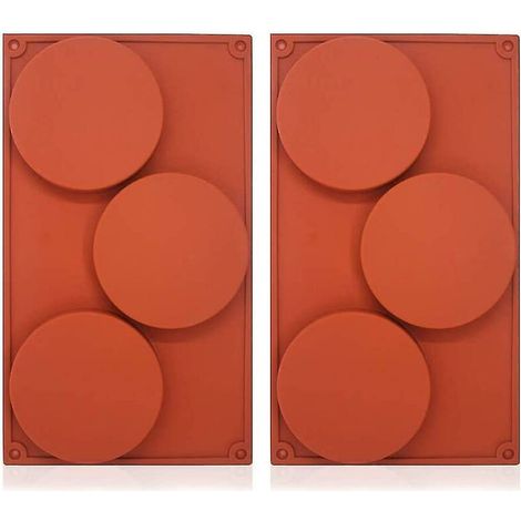 pièces 3 cavités grand disque gâteau moule Silicone résine caboteur moule pour bonbons (1/5)