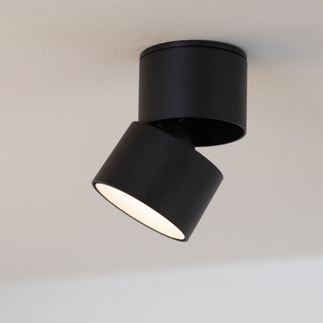 Applique LED 7W Alluminio Circolare Nero New Onuba 2700K Bianco Caldo