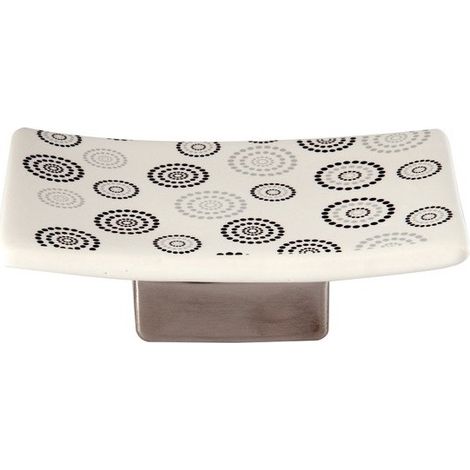 Porte Savon Céramique DOTS Gris & Blanc MSV