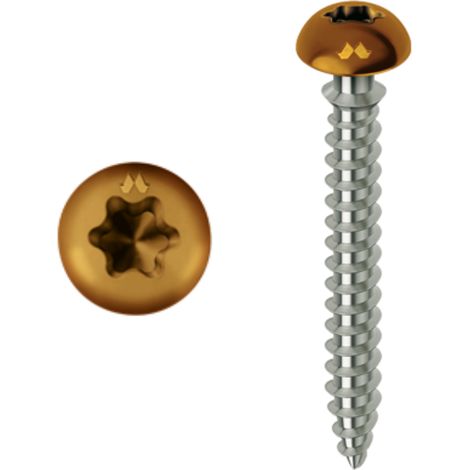 Tornillo MUSTAD Framex PVC - Cabeza avellanada reducida Torx - Ø6x70 mm - Caja de 100 - Cromado - Lacado marrón - SP305A60070034C
