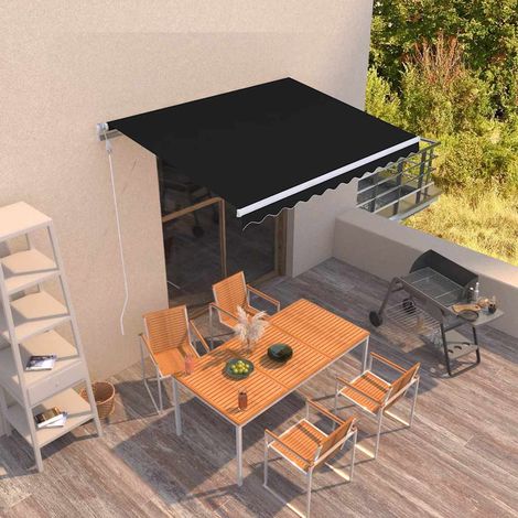 Auvent rétractable-Store banne automatique 300x250 cm Anthracite (1/5)