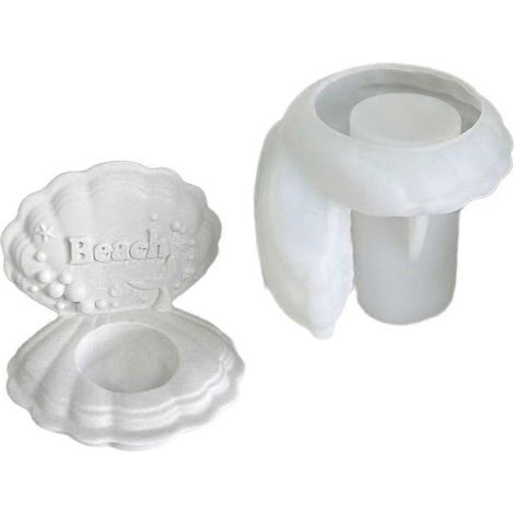 Moules en silicone en forme de coquillage pour porte-bougies chauffe-plat en résine époxy et plateau à bijoux (1/5)