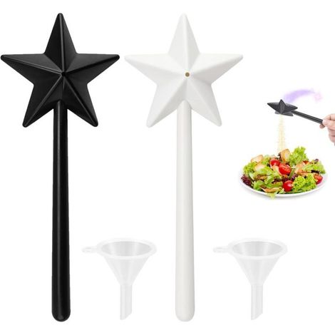 Lntyq 2 Pièces Baguette Magique Pour La Cuisine, Salière et Poivrière Baguette, Distributeur Sel Et Poivre Cuisine, Distributeur à Épices Magique, Salière et Poivrière Étoile, pour Cuisine (1/5)