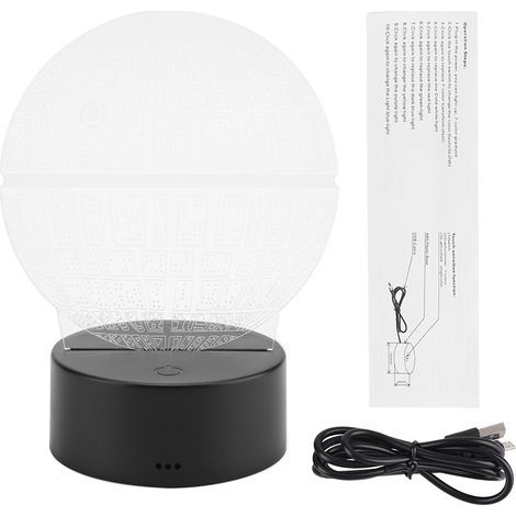 ABS Night Light with Planet Pattern Base and Touch Switch (Black, No Remote Control) (1/5)