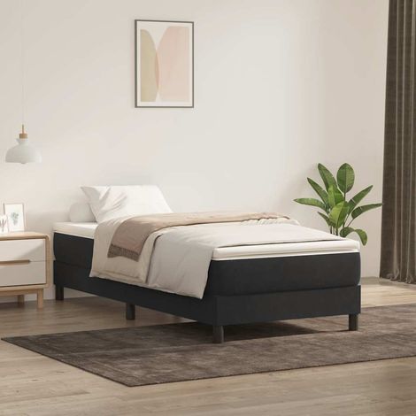 Boxspringbett ohne Matratze Schwarz 100x220 cm Samt