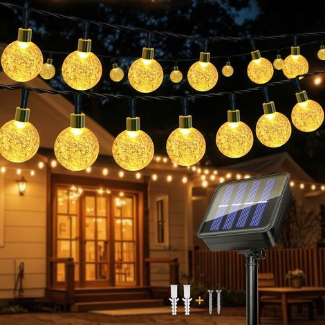Guirlande lumineuse solaire d'extérieur, 12 m, 100 LED, étanche, 8 modes, pour jardin, terrasse, pelouse, cour, mariage (multicolore)