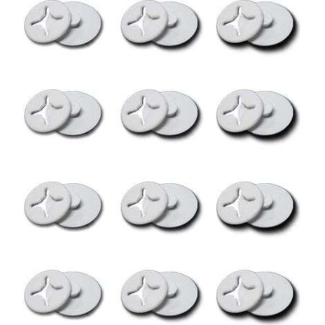 Lot de boutons de fixation pour moustiquaire, fenêtre, moustiquaire, fenêtre de toit, sans perçage (12PCS, Blanc) (1/4)