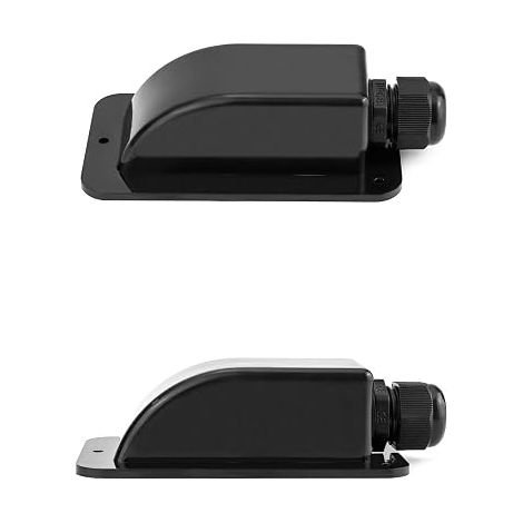 IP68 Waterproof Solar Cable Gland Entry Box 1 Way Weatherproof Caravan Boat ABS Cable Cover Black (1/4)