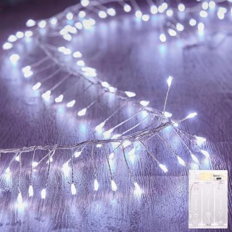 Battery-powered fairy lamp, 3 meters long, with 120 LED beads, ideal for making flower crowns, white. (1/5)