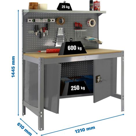 Simonrack Bt3 Cabinet 1200 Werkbank Grau Metall Holz