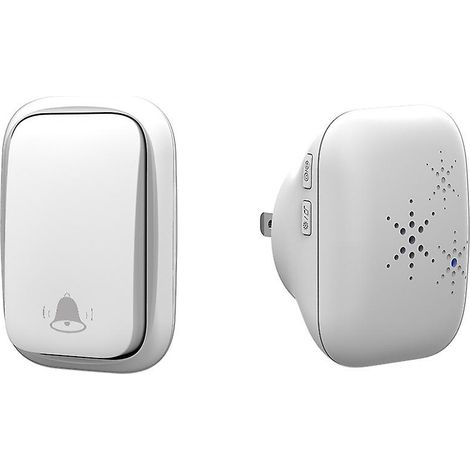 Self-powered wireless doorbell without battery, range up to 200 m, 38 ringtones, 3 volume levels, easy to install (white) (1/5)
