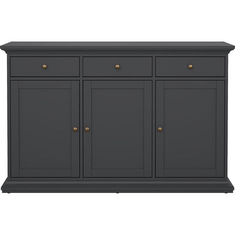 Venedig Sideboard 3 Türen und 3 Schubladen matt grau. (1/5)