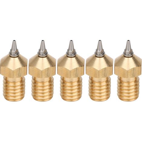 5 pièces buses imprimante 3D laiton avec embouts inox amovibles 0.3mm (1/5)